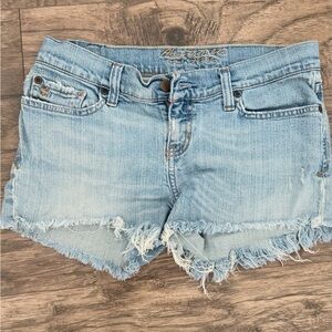 Abercrombie and Fitch Light Blue Distressed Denim Shorts